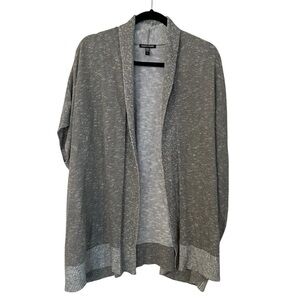 Eileen Fisher Organic Cotton Linen Slub Cardigan in Gray Size L GUC